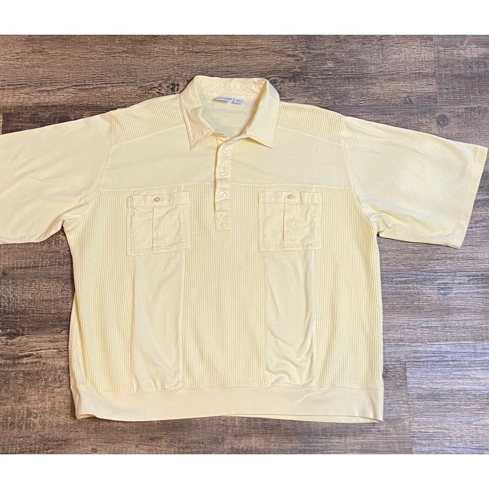 Haband Casual Joe Mens 2XL Yellow Shirt Vintage Polo Dadcore Golfcore Y2K 2000s
